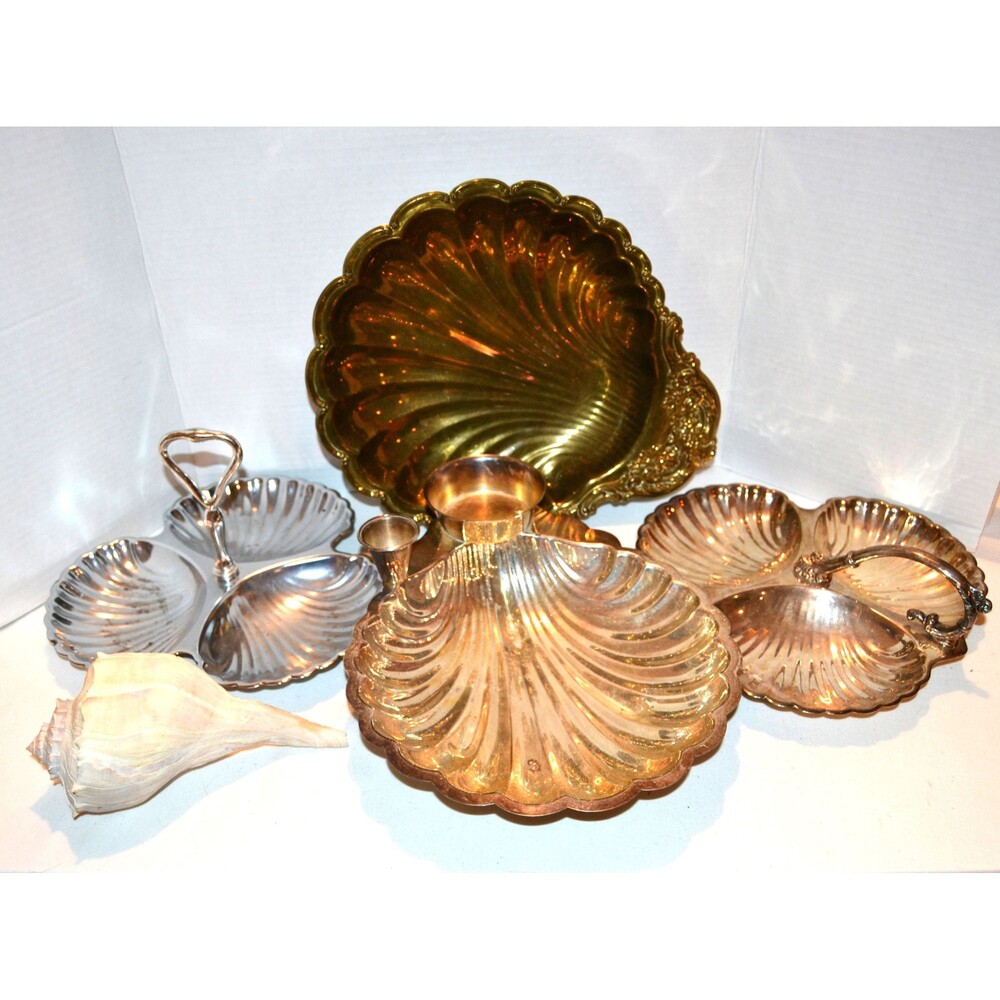 Coastal Metal Shell Goods Party Shower Cocktail Dinner Happy Hour Four Dishes